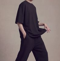Kaos Pria Lengan Pendek Basic Heavyweight Gaya Minimalis Kasual untuk Sehari-hari