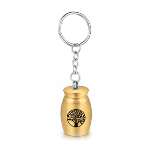 16x25mm in acciaio inox cremazione urna ciondolo portachiavi gioielli per uomo donna Memorial Pet ceneri umane albero della vita ricordo - Product Image 1