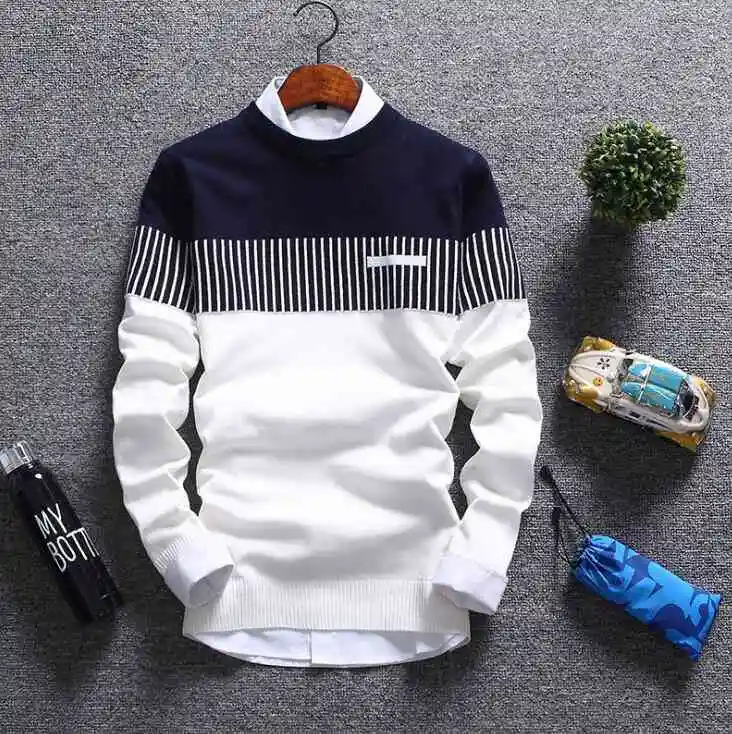 Pull en coton tricoté Jacquard pour homme, vêtement Streetwear, col tricoté, personnalisé, de styliste, bon marché, 2022