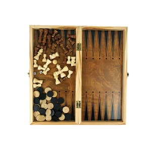 Wholesale 3 in 1 <strong>Wooden</strong> <strong>Chess</strong> <strong>Set</strong> with <strong>Wooden</strong> Folding <strong>Chess</strong> Board <strong>Chess</strong> Piece Kid Puzzle Board Game - Product Image 1