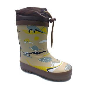 Bottes de pluie imprimées imperméables pour enfants avec cordon de serrage réglable, doublure en coton et semelle intérieure en EVA pour les journées fraîches <span class=keywords><strong>d</strong></span>'automne - Product Image 2