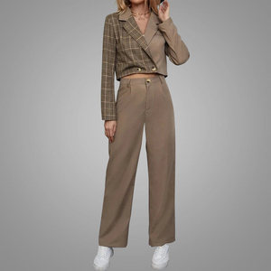 Chándal <span class=keywords><strong>de</strong></span> oficina para <span class=keywords><strong>mujer</strong></span>, traje <span class=keywords><strong>de</strong></span> negocios a cuadros con contraste, <span class=keywords><strong>Pantalones</strong></span> rectos con cuello <span class=keywords><strong>de</strong></span> solapa, novedad <span class=keywords><strong>de</strong></span> <span class=keywords><strong>2022</strong></span> - Product Image 3