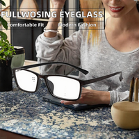 Lunettes carrées modernes Fullwosing avec monture Tr90 pour adultes myopes -0,50 à -6,00, confortables et unisexes (motif floral uni/à rayures)