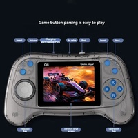 Q8 Console de jeu rétro lecteur de jeu vidéo numérique Transparent portable écran 3 pouces 800 jeux en 1 sortie TV prise en charge 2 joueurs