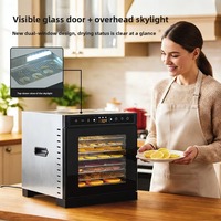 400W RVS Voedseldehydrator met 6 bakken voor fruit, groenten, zeevruchten, huishoudelijk gebruik, RVS behuizing