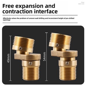 <span class=keywords><strong>Grifo</strong></span> de <span class=keywords><strong>Ducha</strong></span> Universal de Cobre, Conector Excéntrico de 90 Grados, Reductor de Ángulo Ajustable, Conector Giratorio - Product Image 3