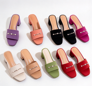 Escarpins en daim à talon carré et bride à boucle pour femme, à bout carré, toutes saisons, chaussures quotidiennes, approvisionnement en gros, contactez le fournisseur pour une devis. - Product Image 1