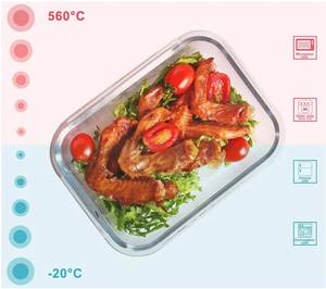 IKOO OEM al por mayor contenedores de alimentos de vidrio con tapa de bambú conjunto - Product Image 3
