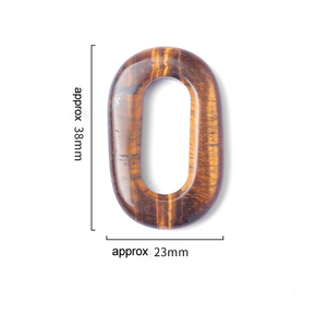 จี้หินกึ่งมีค่ารูปวงรีขนาด 38*23 มม. แบบ O-ring คริสตัลหยกแกะสลักรูปไข่รูใหญ่ สร้อยคอ เครื่องประดับสำหรับสวมใส่ ลดราคา - Product Image 4