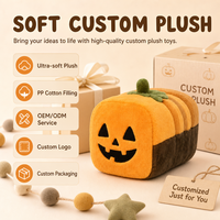 Boneka Plushie Roti Panggang Labu Oranye Halloween, Mainan Boneka Makanan Lembut Custom, Gantungan Tas, Dekorasi Liburan, MOQ Rendah, Solusi OEM ODM