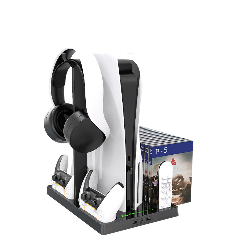 Wholesale Game Accessories for <strong>PS5</strong> Multi-function Cooling Fan Stand With Dual Controller Charger Station for PlayStation5