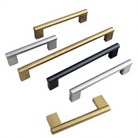 Moderne Simple Carré T-Bar Tiroir Poignée En Acier Inoxydable Finition Dorée Armoires De Cuisine Commodes Hôtels Salons Chine