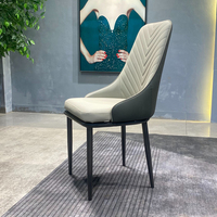 Ensemble de chaises de salle à manger modernes et luxueuses pour 4, 6 ou 8 personnes, pour hôtel, cuisine, café, en cuir et métal, pour banquet, événement, design élégant