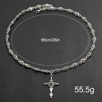 Cool Rétro Bijou Style Punk Urbain Chaîne de Perles Pendentif Personnalisé Croix Chrétienne en Acier Inoxydable Collier pour Hommes Femmes