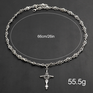 Cool Rétro Bijou Style Punk Urbain Chaîne de Perles Pendentif Personnalisé Croix Chrétienne en Acier Inoxydable <span class=keywords><strong>Collier</strong></span> pour Hommes Femmes - Product Image 6