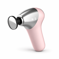 Pistolet de massage chauffant rose avec 6 vitesses, 4 têtes, 3 niveaux de chaleur et indicateur LED pour la relaxation musculaire des tissus profonds