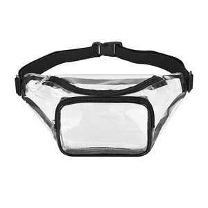 Riñonera de PVC transparente impermeable para mujer con logo personalizado, bolso de cintura para teléfono, riñonera con logo personalizado - Product Image 2