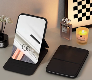Portable Foldable Handheld Makeup Mirror Small Mini Plastic Travel Mirror for Students Dormitory Use 3mm Thickness Custom Mirror