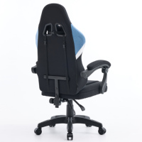 Chaise de bureau ergonomique en gros avec support lombaire 135 °   Fauteuil de jeu inclinable en tissu bleu