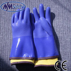 NMsafety-guantes de PVC para pesca, resistentes al agua, industriales, azules, de Palma de arena - Product Image 2