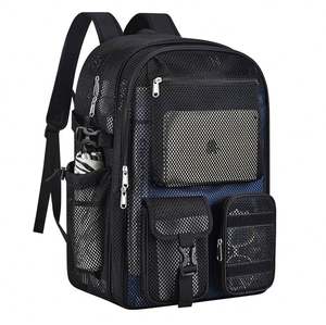 Large-Capacity Mesh <b>Backpack</b> <b>with</b> Multiple <b>Compartments</b> for Men Women Ideal Business Trips Daily Commute School - Product Image 6