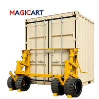 Système de transport mobile ISO Corner Wheel pour conteneurs maritimes, avec outil de remorquage et de levage, pour le déplacement et le transport de conteneurs.