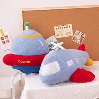 Coussins décoratifs en peluche personnalisés en forme d'avion, d'hélicoptère, de fusée, de vaisseau spatial, d'OVNI, jouets en peluche doux et amusants pour la décoration de chambre d'enfant