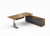 Bureau de direction en forme de L moderne, luxueux et durable avec construction en MFC pour patron, directeur, PDG
