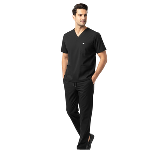 Tenue médicale unisexe en tissu peigné de coton, ensemble de blouses et pantalons, fabrication OEM, conception de logo personnalisé, vêtements d'hôpital, détection des aiguilles - Product Image 1