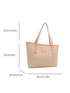 กระเป๋าหิ้วชายหาดแบบเรียบง่ายยอดนิยมสำหรับผู้หญิง กระเป๋าถือฤดูร้อนขนาดใหญ่ กระเป๋าสะพายไหล่แบบสาน - Product Image 5