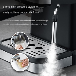 Machine à café domestique semi-automatique VIKERS à alimentation électrique, boîtier en acier inoxydable, écologique, pression réglable 20 bars - Product Image 2
