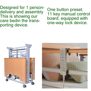 Cama Eléctrica <span class=keywords><strong>de</strong></span> Lujo para Cuidado en el Hogar, Cama Médica <span class=keywords><strong>de</strong></span> Madera para Hospital, Cama <span class=keywords><strong>de</strong></span> Hospital Ajustable en <span class=keywords><strong>Altura</strong></span> para Pacientes - Product Image 2