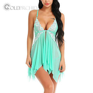 <span class=keywords><strong>Prix</strong></span> le plus bas vente chaude dentelle broderie femmes robe de nuit <span class=keywords><strong>Lingerie</strong></span> <span class=keywords><strong>Sexy</strong></span> chaud Transparent - Product Image 5