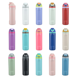 Botella de Agua Aislada de Acero Inoxidable, 16oz/480ml, Reutilizable, Portátil, Deportiva, para Regalo, con Doble Opción de Bebida - Product Image 3