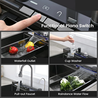 Évier de cuisine intelligent Nwe 120*45 en acier inoxydable 304, double bac en nid d'abeille