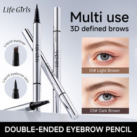 LIFE GIRLS OEM ODM Stylo double embout 2 en 1 pour sourcils et eye-liner, micro-liquide, waterproof, résistant à la transpiration, pointe fine