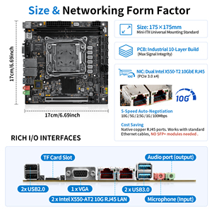 Carte mère NAS CWWK C612 LGA2011-v3 DDR4 <span class=keywords><strong>2x</strong></span> NVMe M.2 Dual 10GbE RJ45 <span class=keywords><strong>4x</strong></span> SFF-8643 Compatible avec Xeon E5 V3 V4. Carte mère Mini ITX - Product Image 3