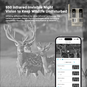 Cámara <span class=keywords><strong>de</strong></span> Caza Oculta <span class=keywords><strong>de</strong></span> 4MP, Cámara <span class=keywords><strong>de</strong></span> <span class=keywords><strong>Vigilancia</strong></span> 4G <span class=keywords><strong>de</strong></span> Doble Lente con Visión Nocturna, Audio Bidireccional UBOX, Cámara <span class=keywords><strong>de</strong></span> Seguridad Solar 4G OEM UBOX - Product Image 5