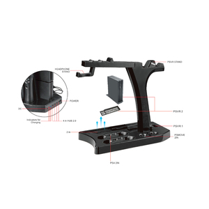 PSVR kontrolörleri ve <span class=keywords><strong>PS4</strong></span> kontrolörleri depolama için KJH çok fonksiyonlu şarj standı <span class=keywords><strong>PS4</strong></span>/<span class=keywords><strong>PS4</strong></span> Pro/<span class=keywords><strong>PS4</strong></span> ince konsol ile uyumlu - Product Image 4