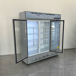 Réfrigérateur commercial haut de gamme à 3 portes vitrées avec éclairage supérieur <span class=keywords><strong>pour</strong></span> présentation de boissons en magasin de détail - Product Image 3