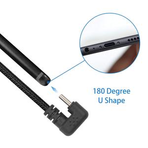 Cavo USB Type <span class=keywords><strong>C</strong></span> Intrecciato in Nylon per Ricarica Rapida 3A, Cavo di Ricarica USB a Forma di U 180 Gradi, Cavo Dati da Tipo A a <span class=keywords><strong>C</strong></span> - Product Image 4