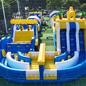 AirFunPro Colorful Two Players Challenge Lona de PVC personalizada Carrera de obstáculos inflable de doble canal ecológica para alquiler - Product Image 2