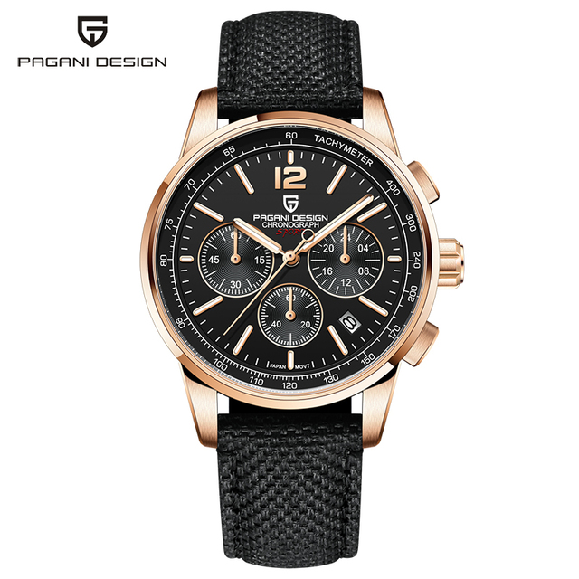 PAGANI DESIGN YS008 Carbon Fiber Waterproof Watch Stainless Steel Quartz Waterproof WristWatch Casual Men Chronograph Watch