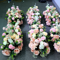 Vente en gros de fleurs artificielles rose pastel pour centre de table de mariage et décorations de la Saint-Valentin