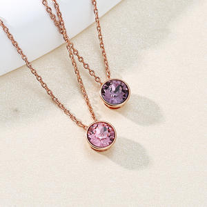 Pendentif pierre <span class=keywords><strong>de</strong></span> <span class=keywords><strong>naissance</strong></span> Mylove 12 mois <span class=keywords><strong>de</strong></span> <span class=keywords><strong>naissance</strong></span> breloque pierre zircon <span class=keywords><strong>couleur</strong></span> or cadeau d'anniversaire collier pendentif ensemble bijoux pour femmes - Product Image 2