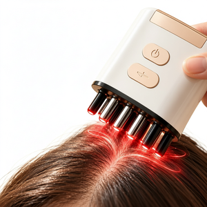 Masajeador Eléctrico de Cabeza 2 en 1, Aplicador de Aceite para el Cabello, Cepillo de Masaje para el Cuero Cabelludo, Recargable por USB para el Cuidado del Cabello - Product Image 1