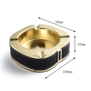 ที่เขี่ยบุหรี่หนัง PU ผสมโลหะสังกะสีสุดหรู สไตล์โบราณ พร้อมโลโก้สั่งทำ ขายดี - Product Image 4