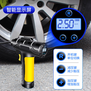 Gonfleur de pneus numérique sans fil pour voiture, pompe portable rechargeable pour moto et vélo avec écran intelligent - Product Image 1