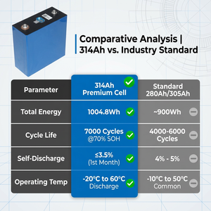 CATL 314Ah LiFePO4 셀 3.2V 1004.8Wh LFP 배터리 각형 리튬인산철 배터리 (오프그리드 태양광 저장용) - Product Image 5