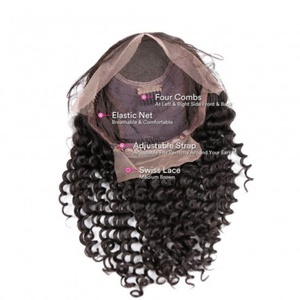 <b>Half</b> Lace <b>Wigs</b> for Black Women Deep Wave Natural Color Remy Hair Human Hair <b>Wigs</b> - Product Image 5